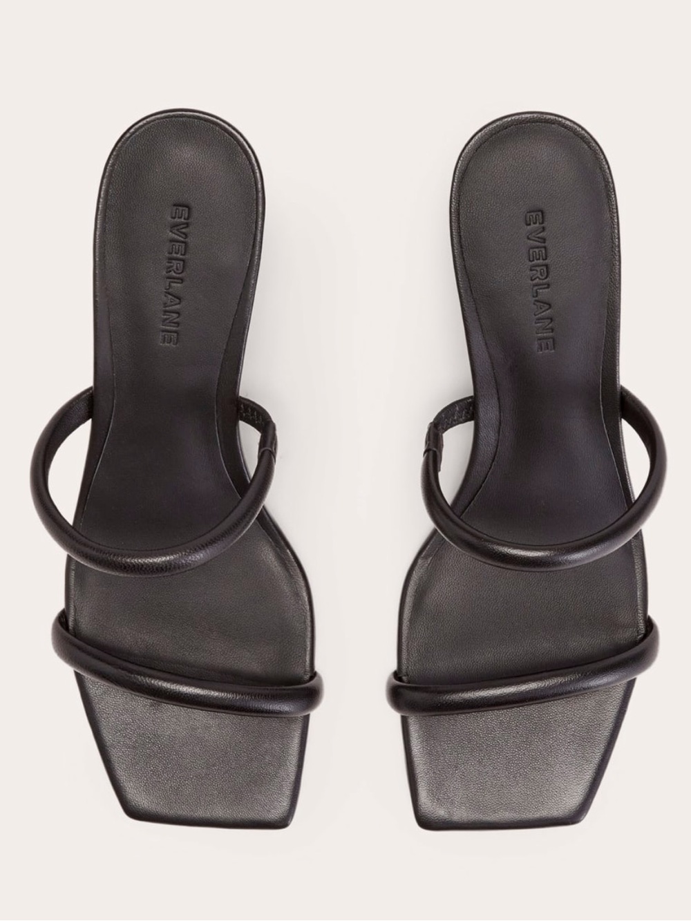 Everlane Shoes 11 Double Strap Heel Sandal Black Leather
